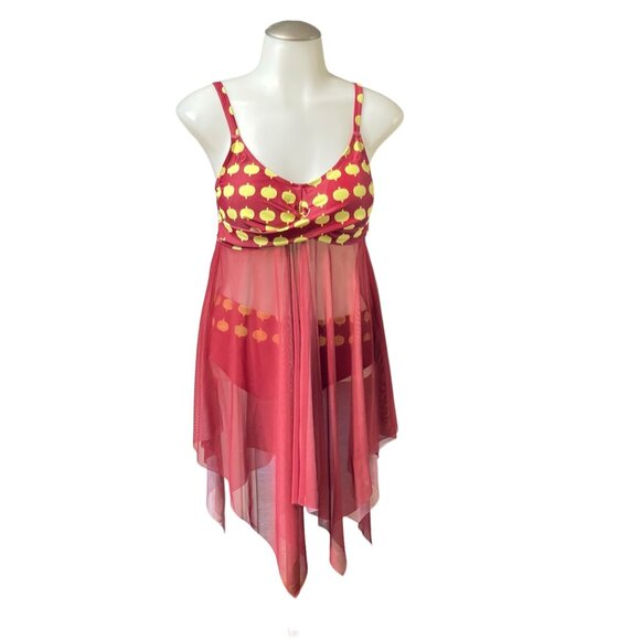 Other - NWOT Women Swimsuit Red Mesh Bikini Size M